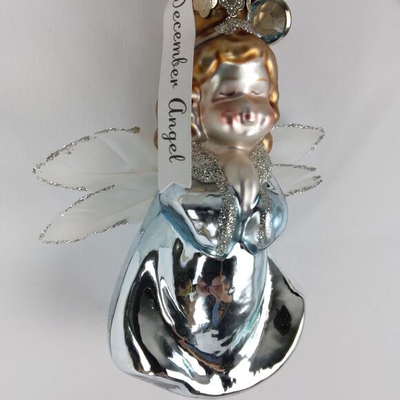 Demdaco Blown Glass December Angel Birthday Ornament The Mercantile Collection - Picture 5 of 11